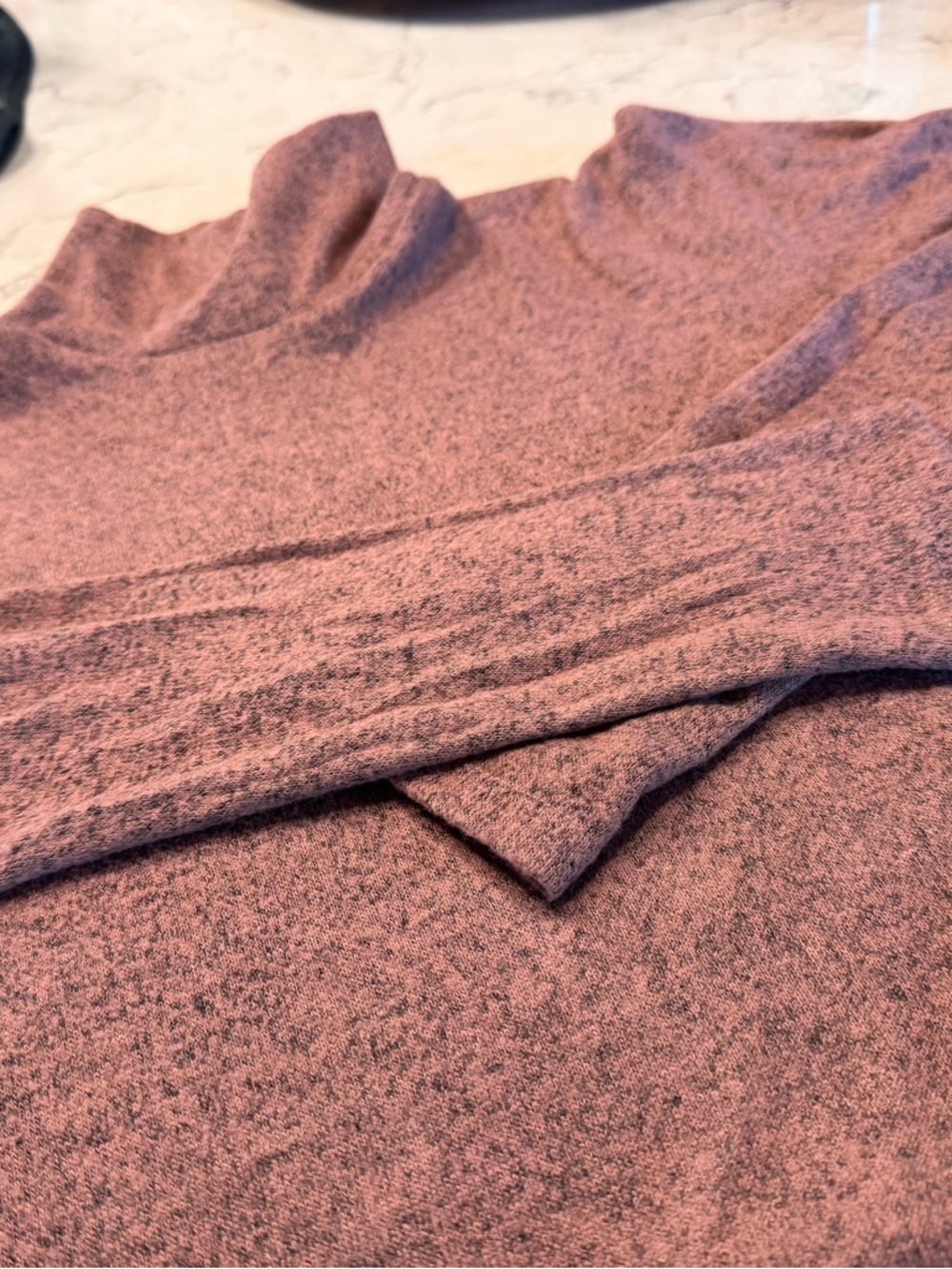 Albion Heathered Mauve Turtleneck Sweater